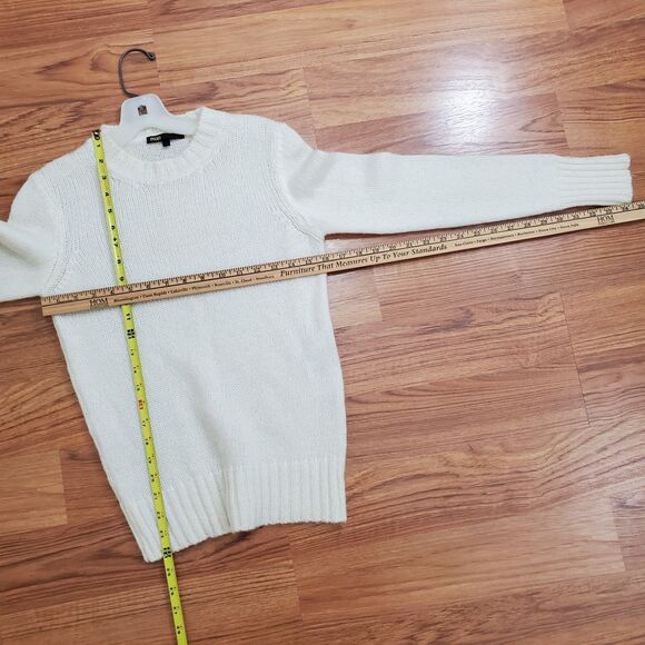 Maje Size 1/S Womens Mohair Crew Sweater Neck Soft White Pullover Old Money Lux - Picture 8 of 9